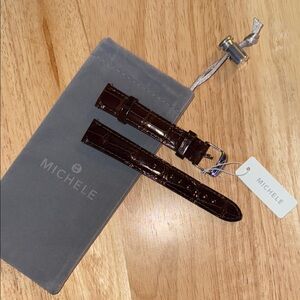 Michele 16mm Chocolate Alligator Watch Strap